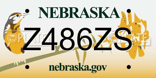 Z486ZS Nebraska License Plate