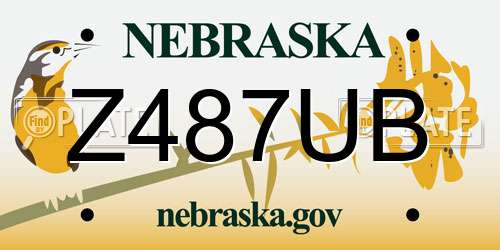 Z487UB Nebraska License Plate