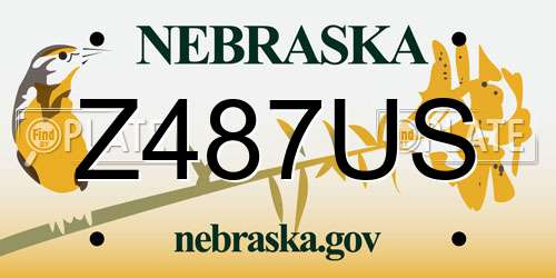 Z487US Nebraska License Plate