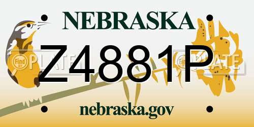 Z4881P Nebraska License Plate