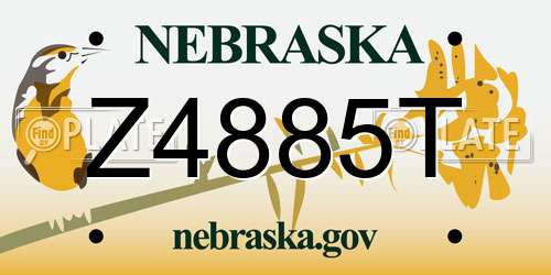 Z4885T Nebraska License Plate