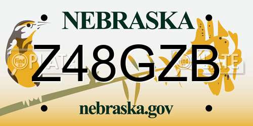 Z48GZB Nebraska License Plate
