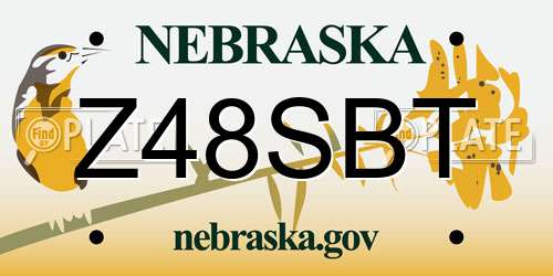 Z48SBT Nebraska License Plate