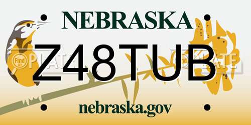 Z48TUB Nebraska License Plate