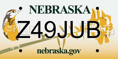 Z49JUB Nebraska License Plate