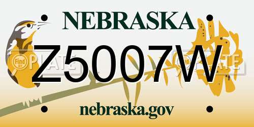 Z5007W Nebraska License Plate