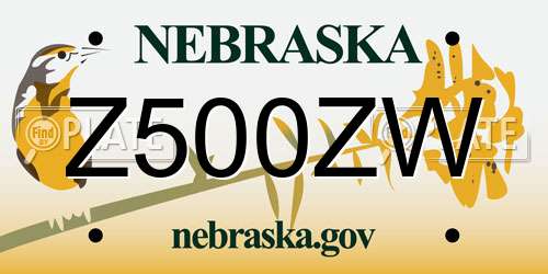 Z500ZW Nebraska License Plate