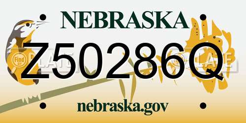 Z50286Q Nebraska License Plate