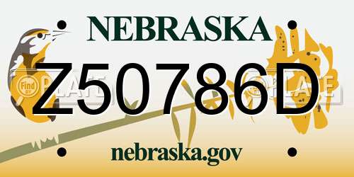 Z50786D Nebraska License Plate
