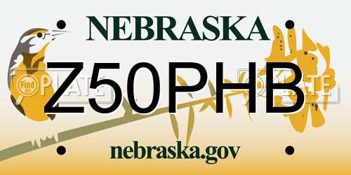 Z50PHB Nebraska License Plate