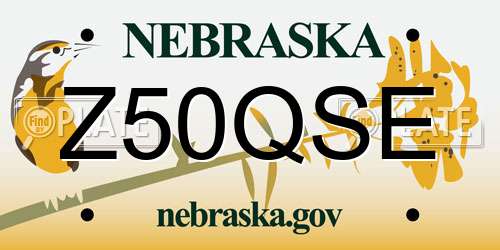 Z50QSE Nebraska License Plate