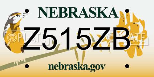 Z515ZB Nebraska License Plate