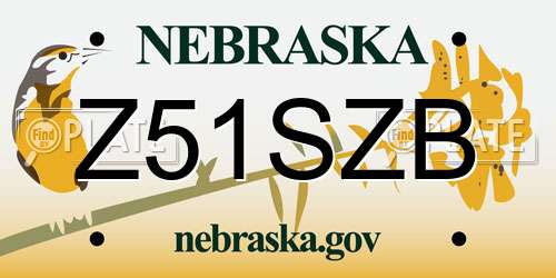 Z51SZB Nebraska License Plate
