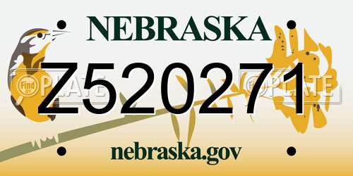 Z520271 Nebraska License Plate