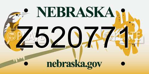 Z520771 Nebraska License Plate