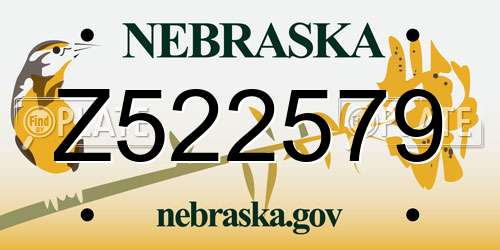 Z522579 Nebraska License Plate