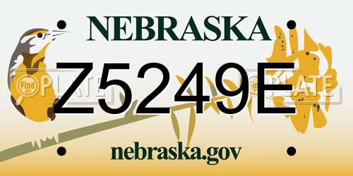 Z5249E Nebraska License Plate