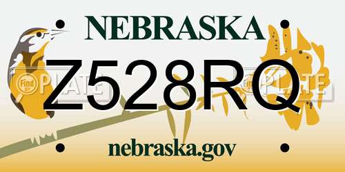 Z528RQ Nebraska License Plate