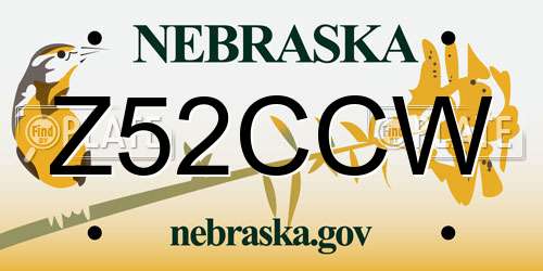 Z52CCW Nebraska License Plate