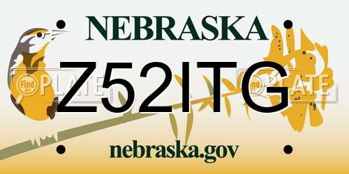 Z52ITG Nebraska License Plate
