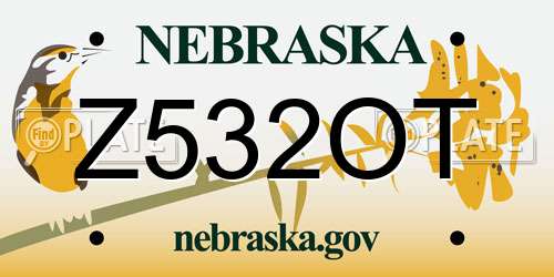 Z532OT Nebraska License Plate