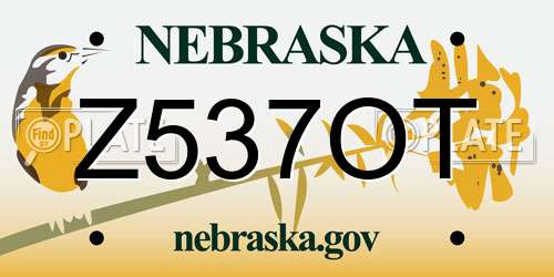 Z537OT Nebraska License Plate