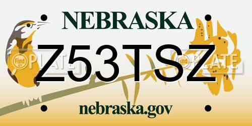 Z53TSZ Nebraska License Plate