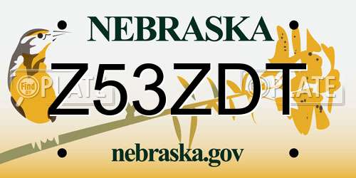 Z53ZDT Nebraska License Plate