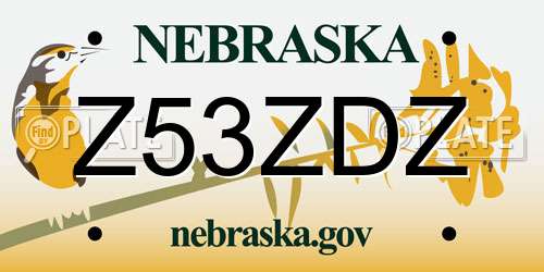 Z53ZDZ Nebraska License Plate