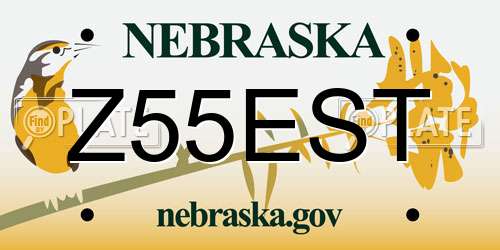 Z55EST Nebraska License Plate