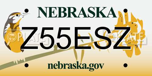 Z55ESZ Nebraska License Plate