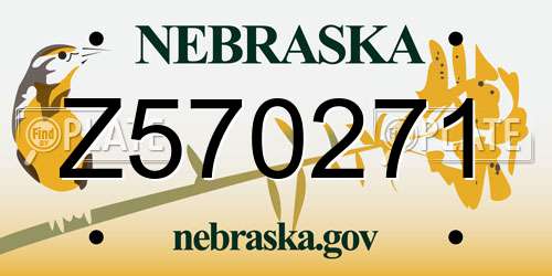 Z570271 Nebraska License Plate
