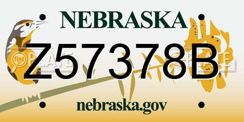 Z57378B Nebraska License Plate