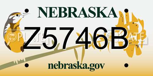 Z5746B Nebraska License Plate