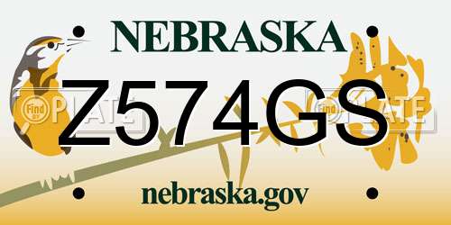 Z574GS Nebraska License Plate