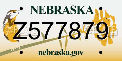 Z577879 Nebraska License Plate