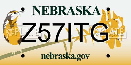 Z57ITG Nebraska License Plate