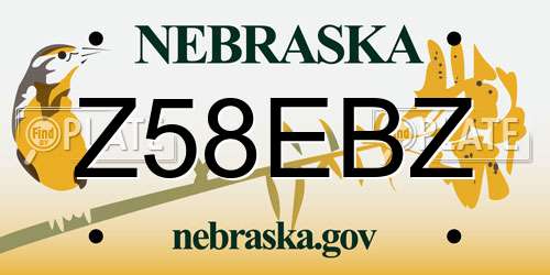 Z58EBZ Nebraska License Plate