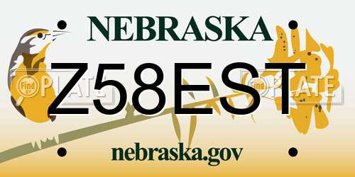 Z58EST Nebraska License Plate