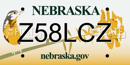 Z58LCZ Nebraska License Plate