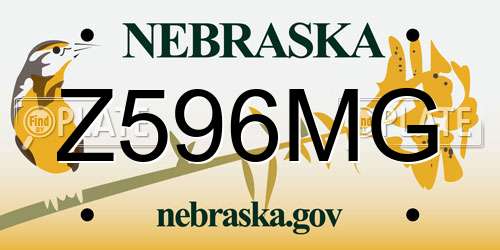 Z596MG Nebraska License Plate