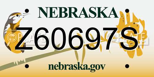 Z60697S Nebraska License Plate