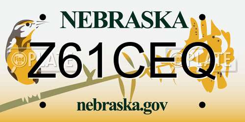 Z61CEQ Nebraska License Plate