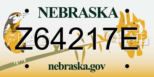 Z64217E Nebraska License Plate