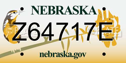 Z64717E Nebraska License Plate
