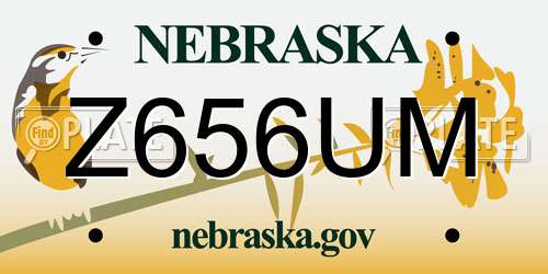 Z656UM Nebraska License Plate