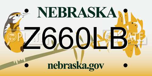 Z660LB Nebraska License Plate