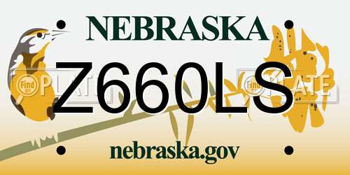 Z660LS Nebraska License Plate
