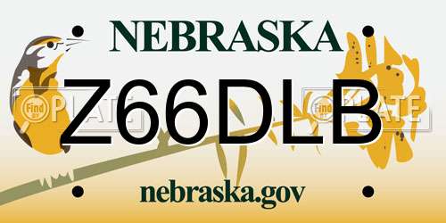 Z66DLB Nebraska License Plate