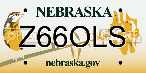 Z66OLS Nebraska License Plate